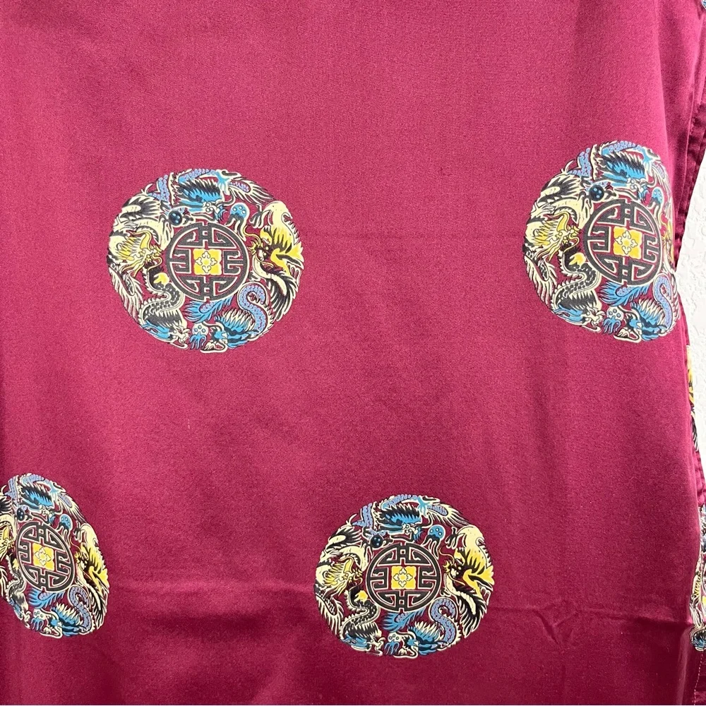 West Elm Silk Set 2 Oriental Piped Shams Dragon Medallion